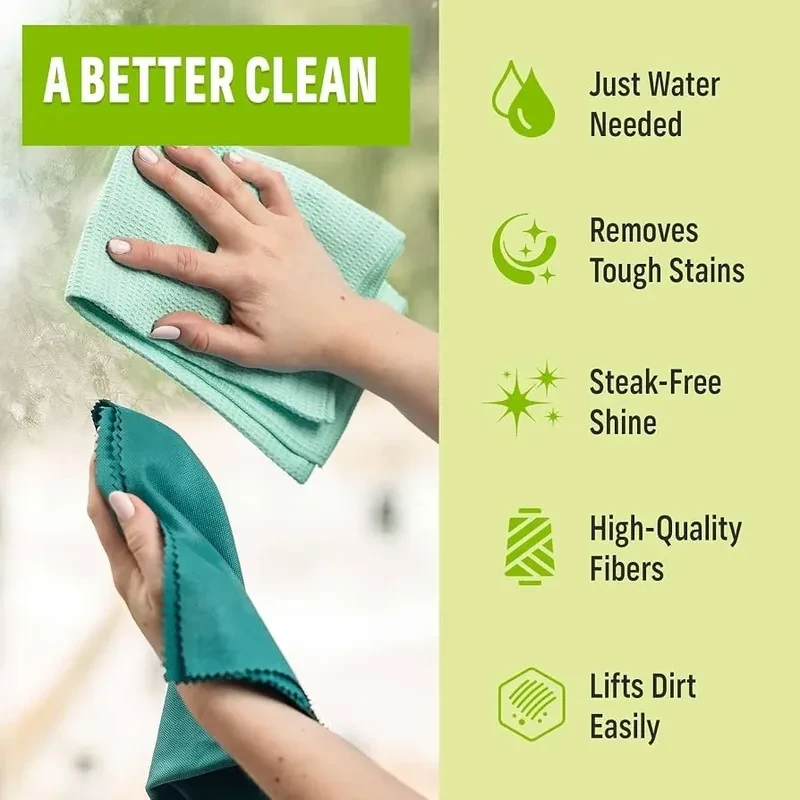 E-Cloth microfiber cloths cleaning a window with water only